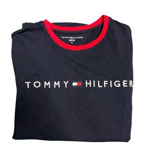 Tommy Hilfiger Navy T-Shirt with Red Trim
